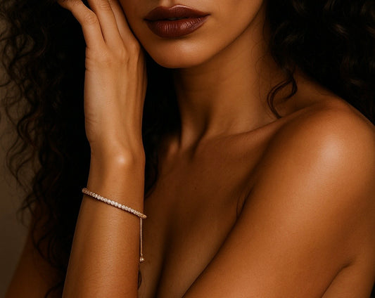 Beautiful 18k gold plated tennis bracelet. 30cm. Code 87185