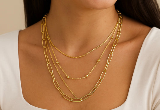 Mixed Length Chain Necklace. Code 90340