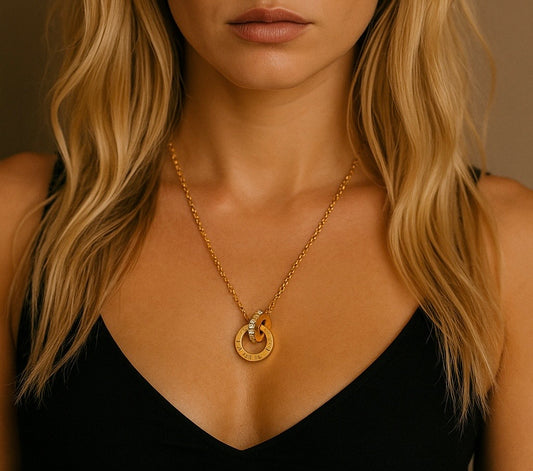 Gold plated interlocking chain 41+5cm. Code 87703