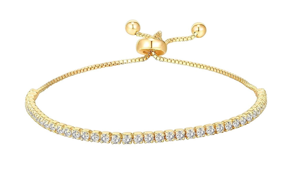 Beautiful 18k gold plated tennis bracelet. 30cm. Code 87185
