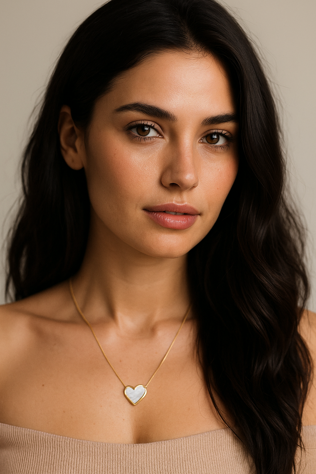 Beautiful & elegant Heart Necklace 41+5 cm. Code 87765