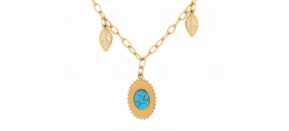 Elegant Leaves necklace 41+5 cm. Code 90360
