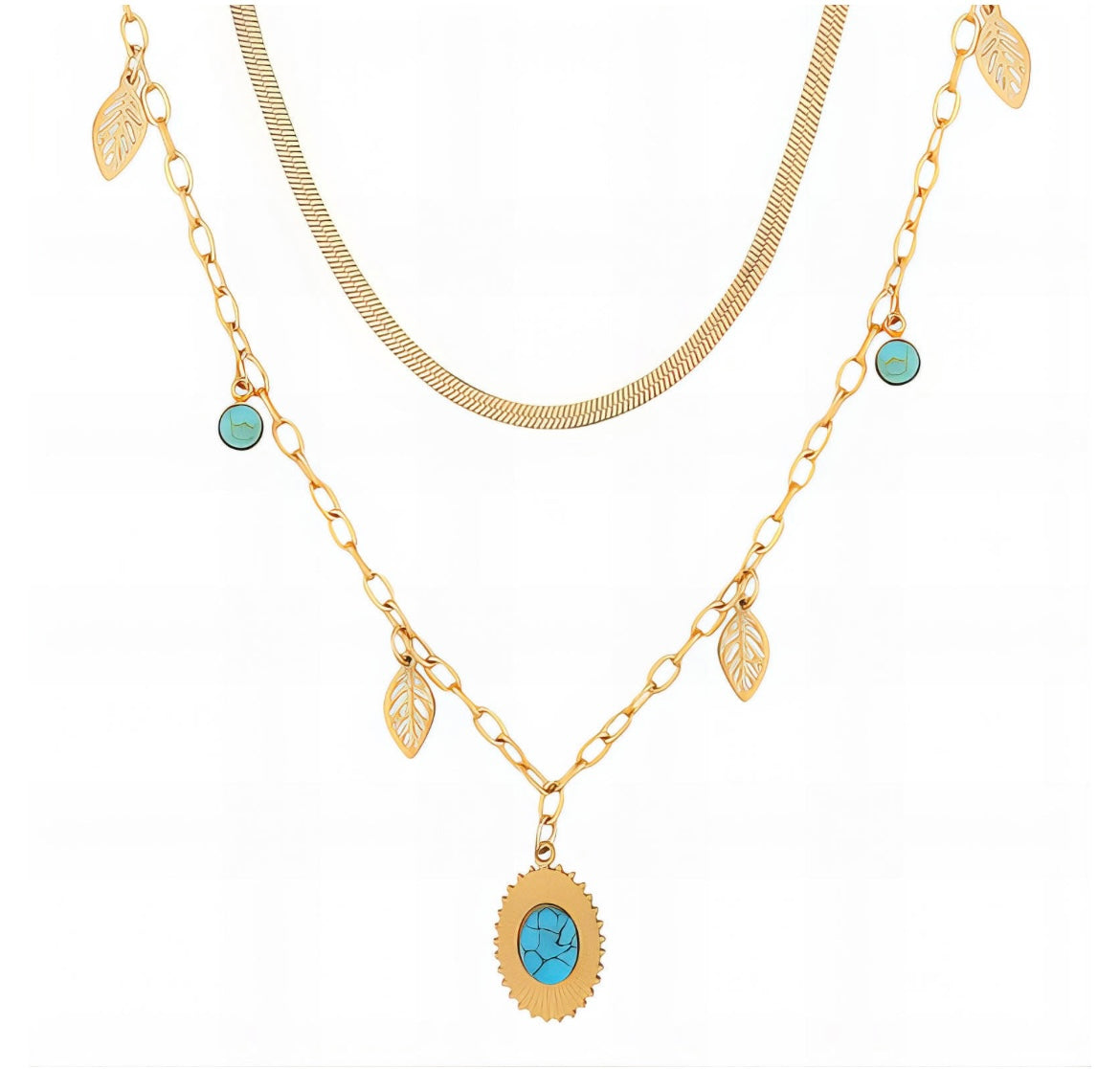 Elegant Leaves necklace 41+5 cm. Code 90360