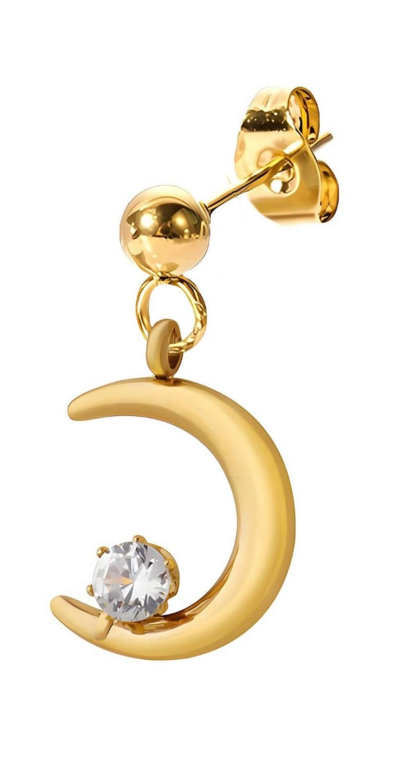 Stylish & Elegant Crescent earrings 2 x 1.3 cm. Code 89612