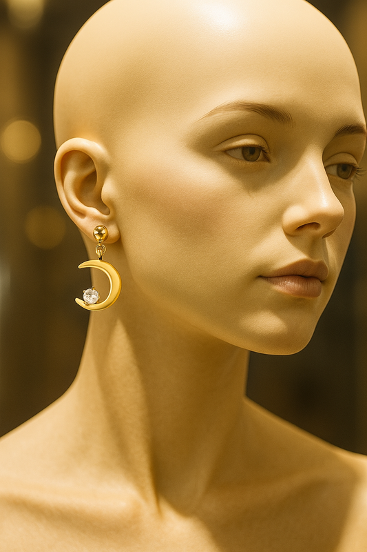 Stylish & Elegant Crescent earrings 2 x 1.3 cm. Code 89612