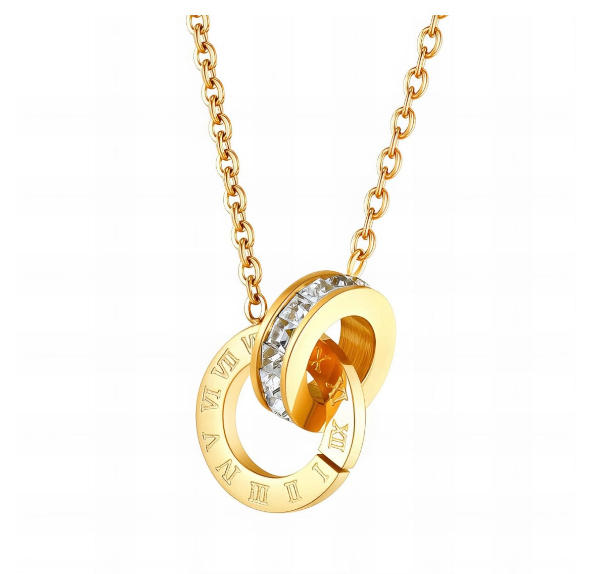 Gold plated interlocking chain 41+5cm. Code 87703