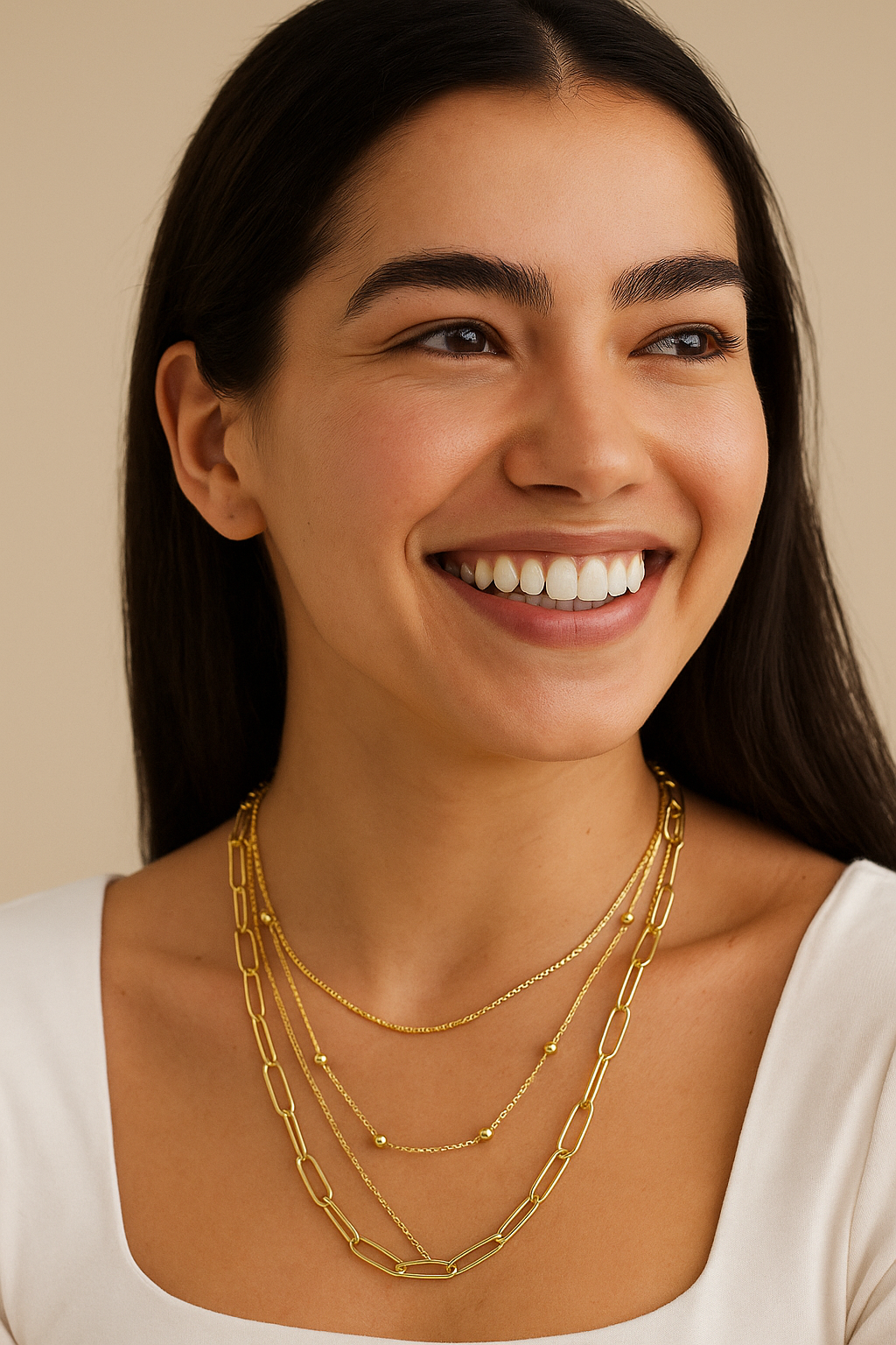 Mixed Length Chain Necklace. Code 90340