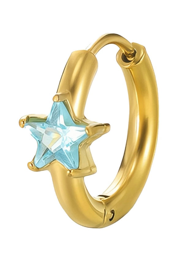 Beautiful aqua blue star earrings, stylish & elegant. 1.1 x 0.6 cm. Code 90569