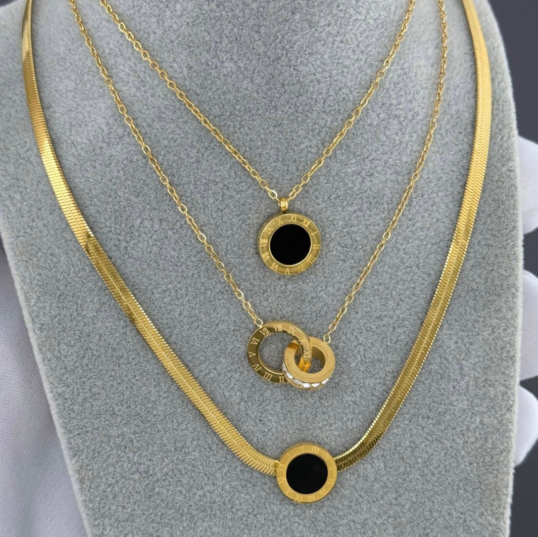 Gold plated interlocking chain 41+5cm. Code 87703