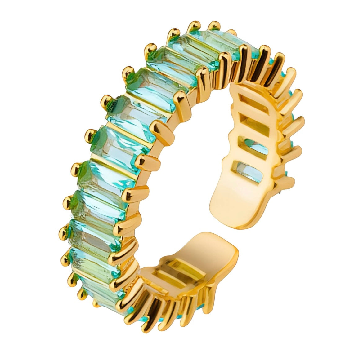 Stunning turquoise cubic zirconia ring Adjustable fit. Code 90541