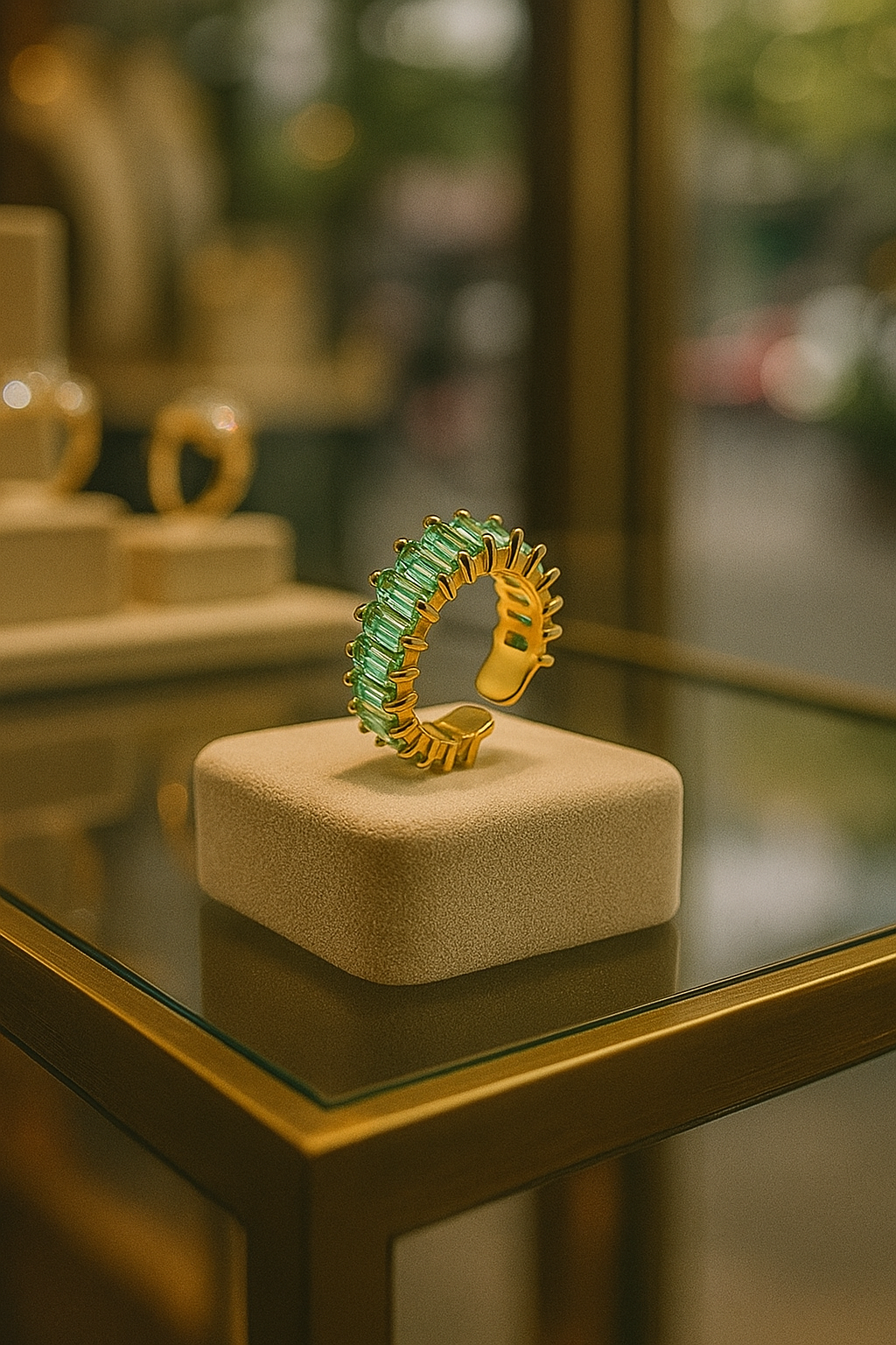 Stunning turquoise cubic zirconia ring Adjustable fit. Code 90541