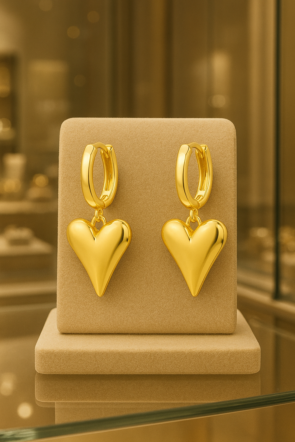 Beautifully elegant heart earrings. 1.5 x 2.8 cm. Code 87373