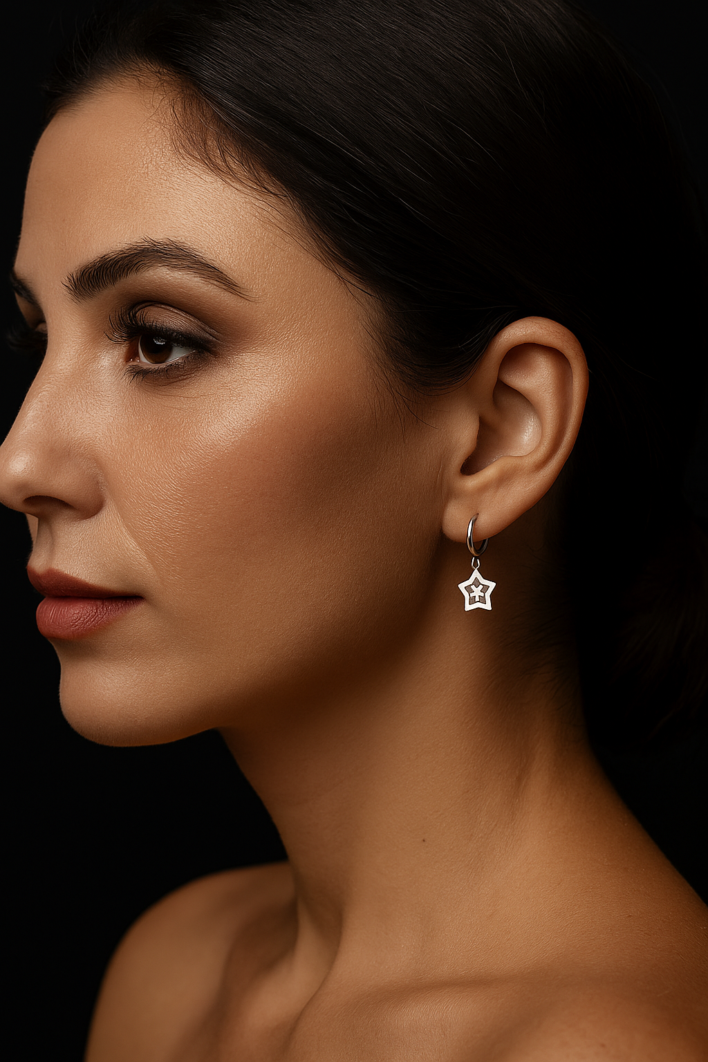 Italian silver earrings with beautiful star design hanging charms. Stylish & elegant