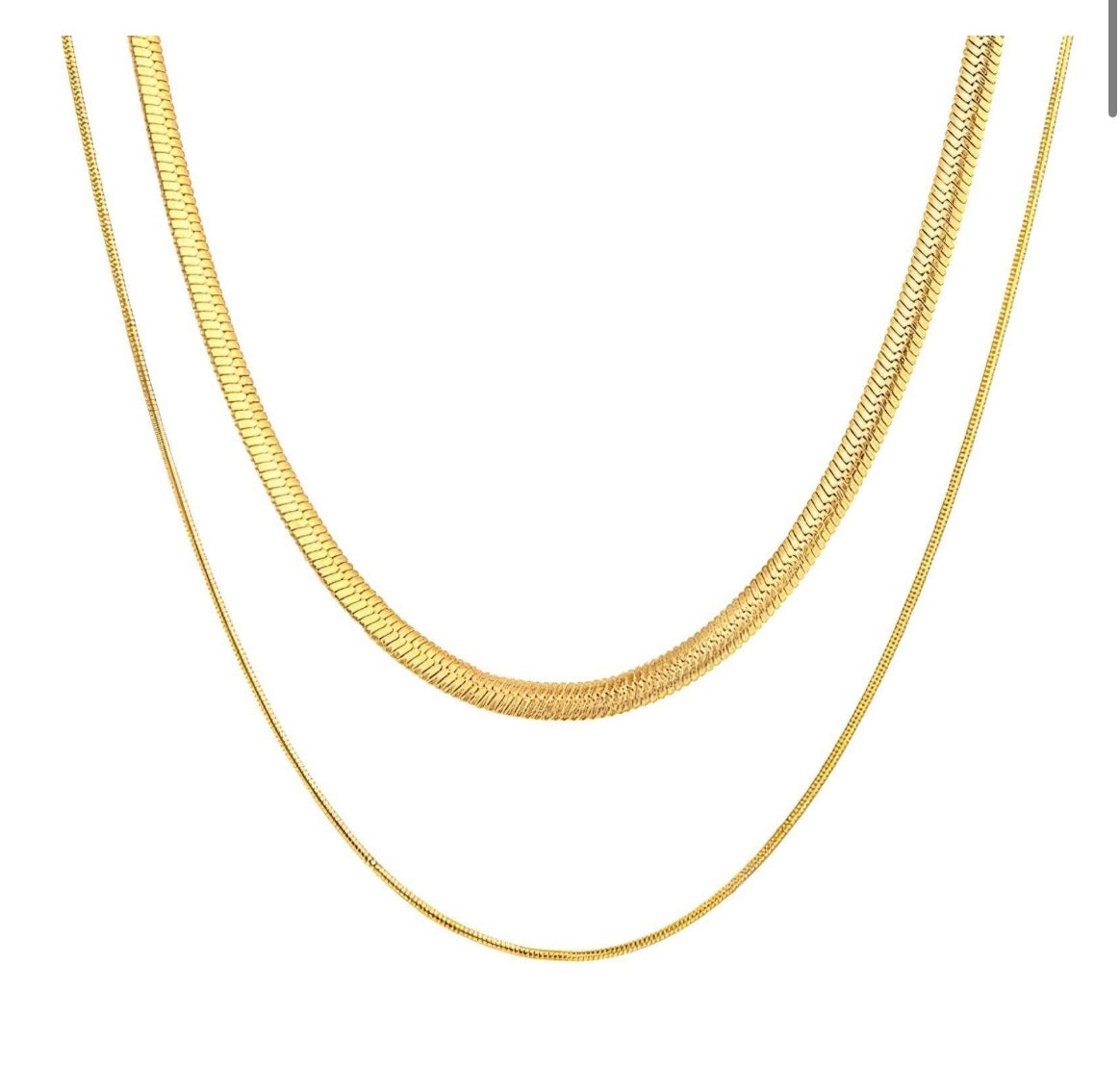 Beautiful & elegant necklace featuring twin necklaces. 39/45+5 cm. Code 87287