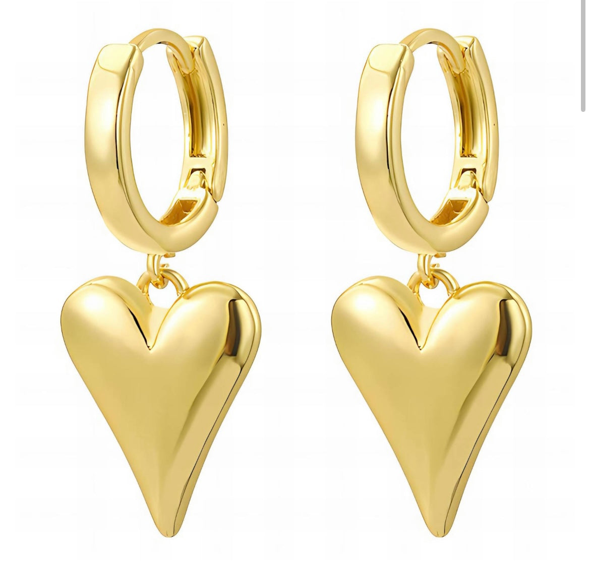 Beautifully elegant heart earrings. 1.5 x 2.8 cm. Code 87373