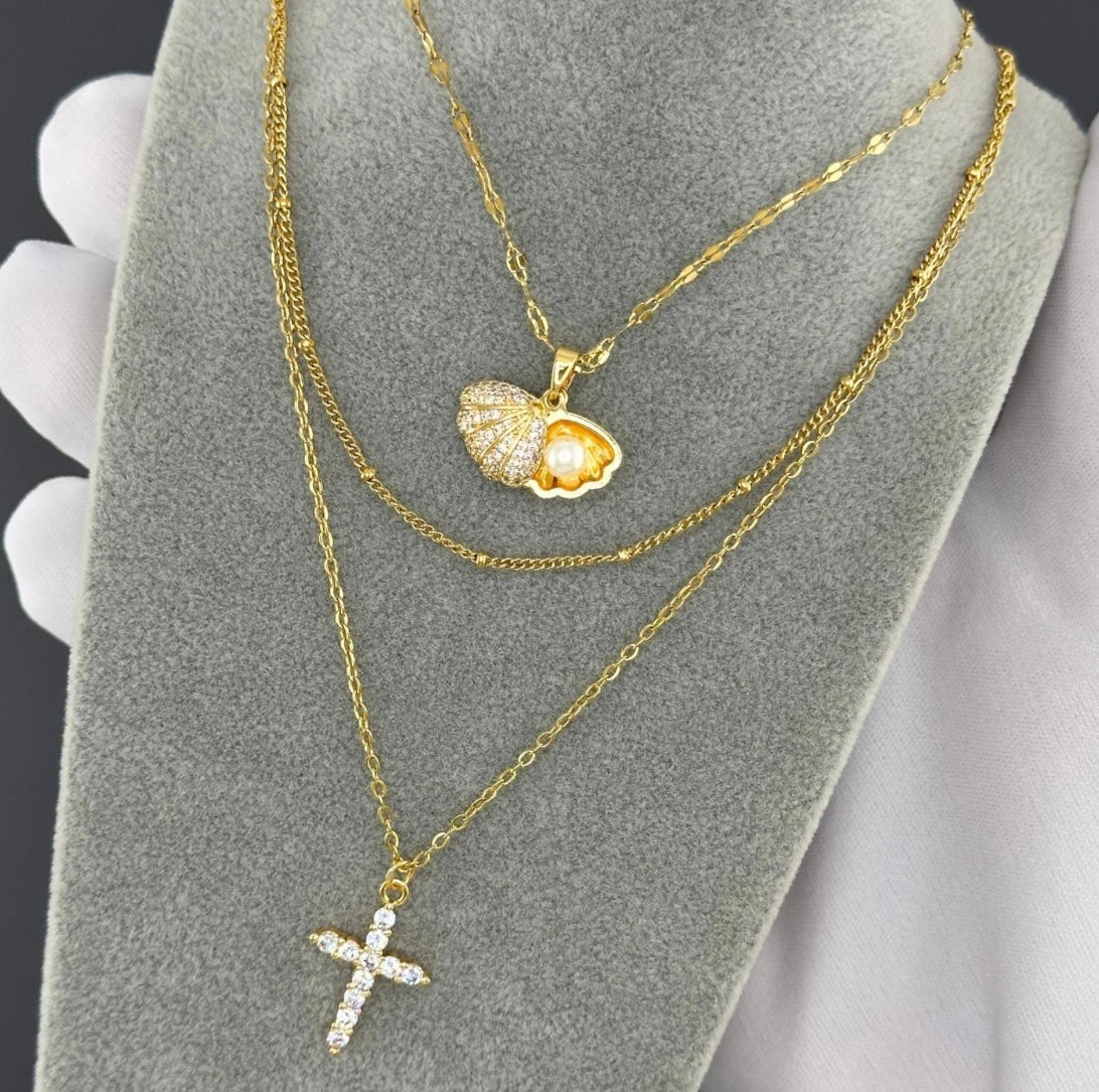 Cross Necklace Gold Plated. Code 87187