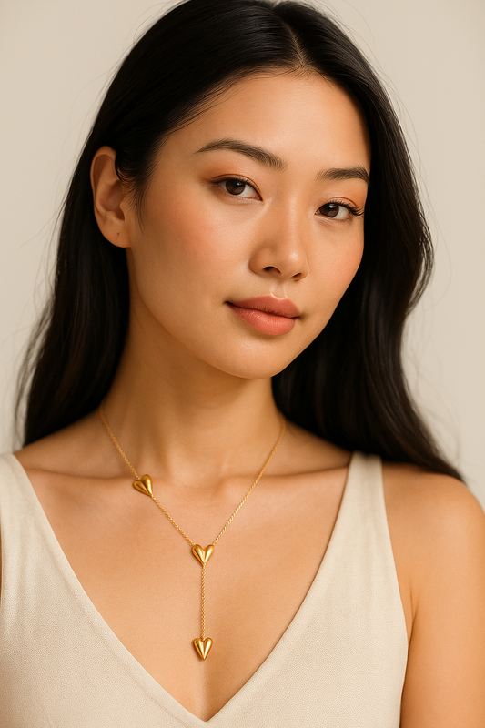 Beautiful multi heart necklace stylish & elegant 42+5 cm. Code 90331