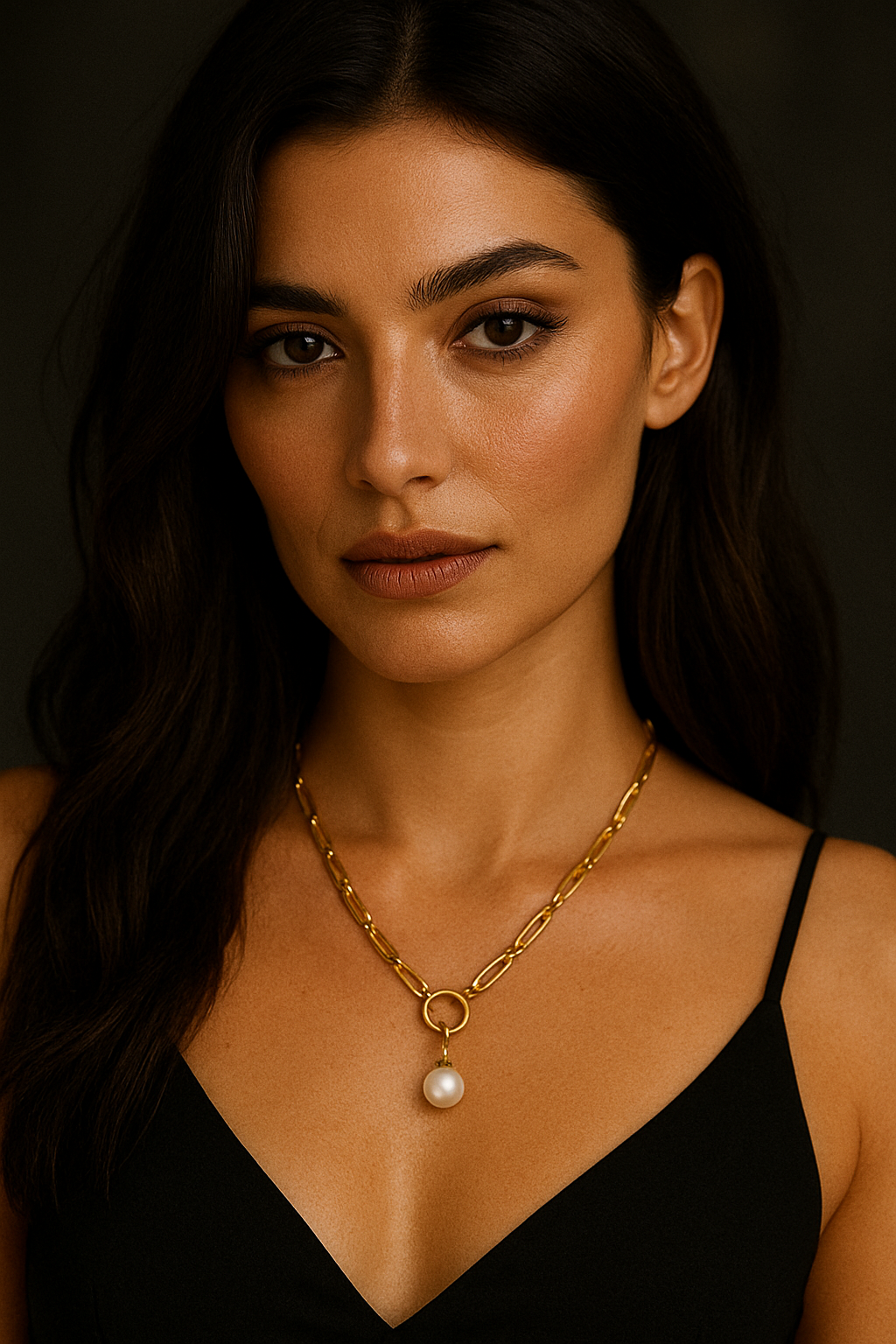 Beautifully elegant imitation pearl link necklace. 45cm. Code 88228