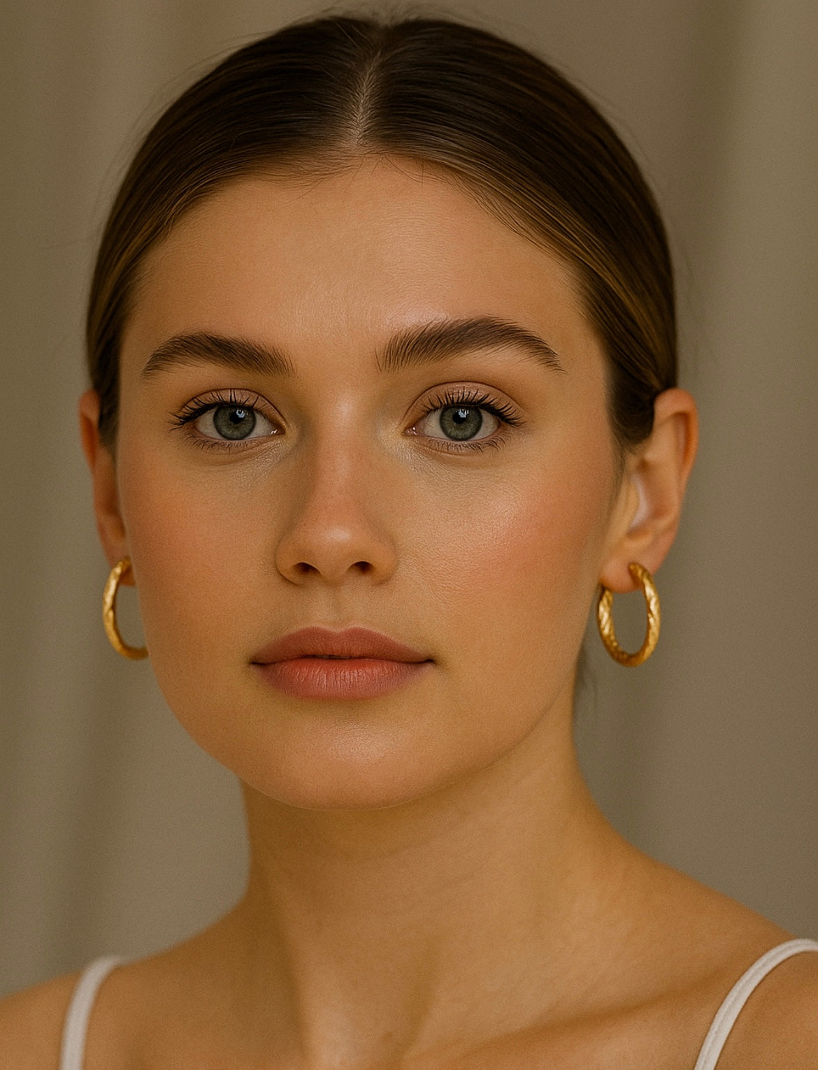 Hoop earrings with diamond cut effect stylish & elegant. 3x0.2 cm. Code 87064