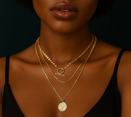 Gold plated coin chain necklace. Code 90282