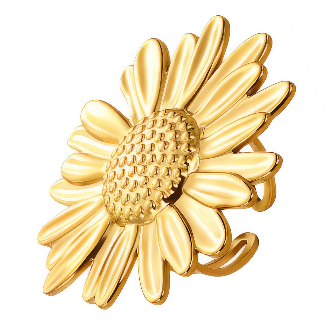 Beautiful oversized Sunflower ring Adjustable fit. Code 90094