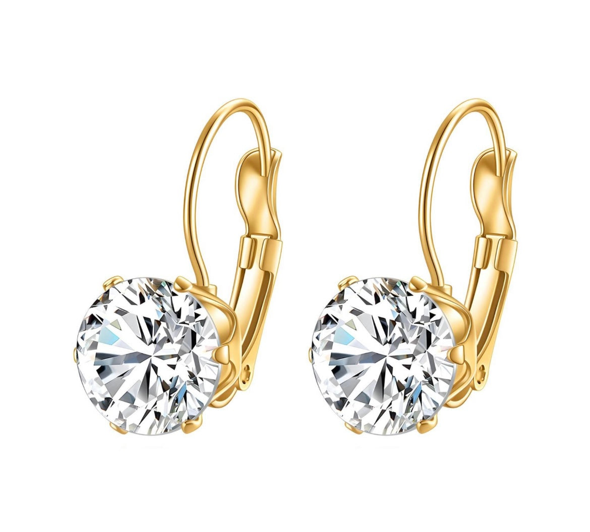 Beautifully styled cubic zirconia earrings stylish & elegant. 2 x 1.1 cm. Code 87402