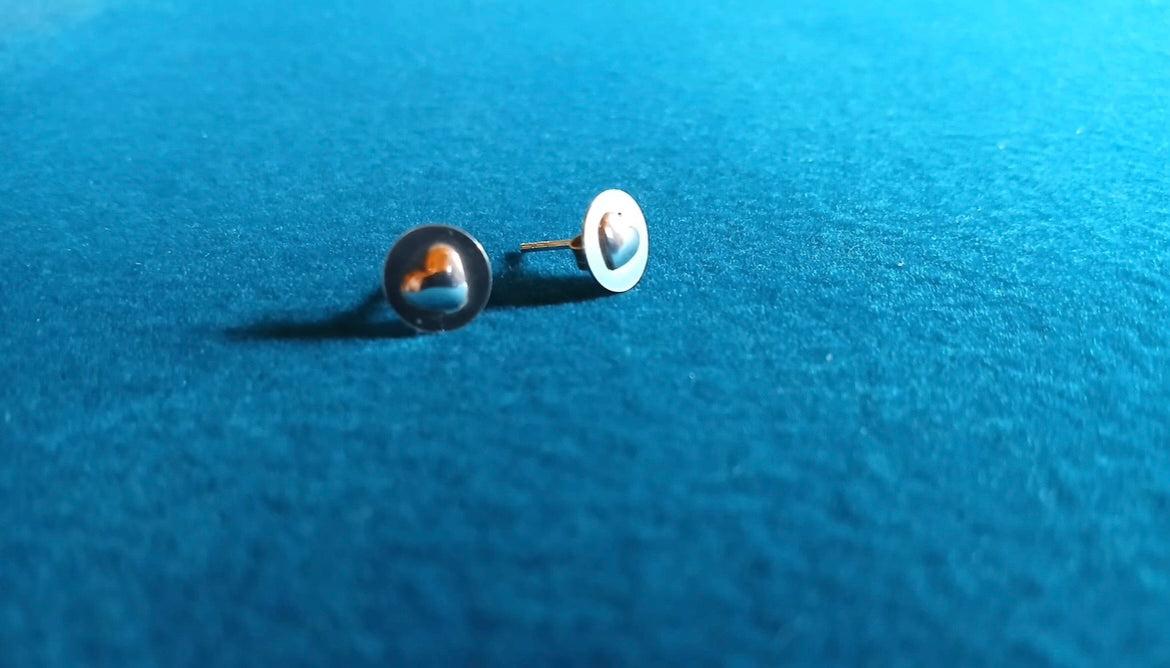 Beautiful petite & elegant heart pressed silver earrings