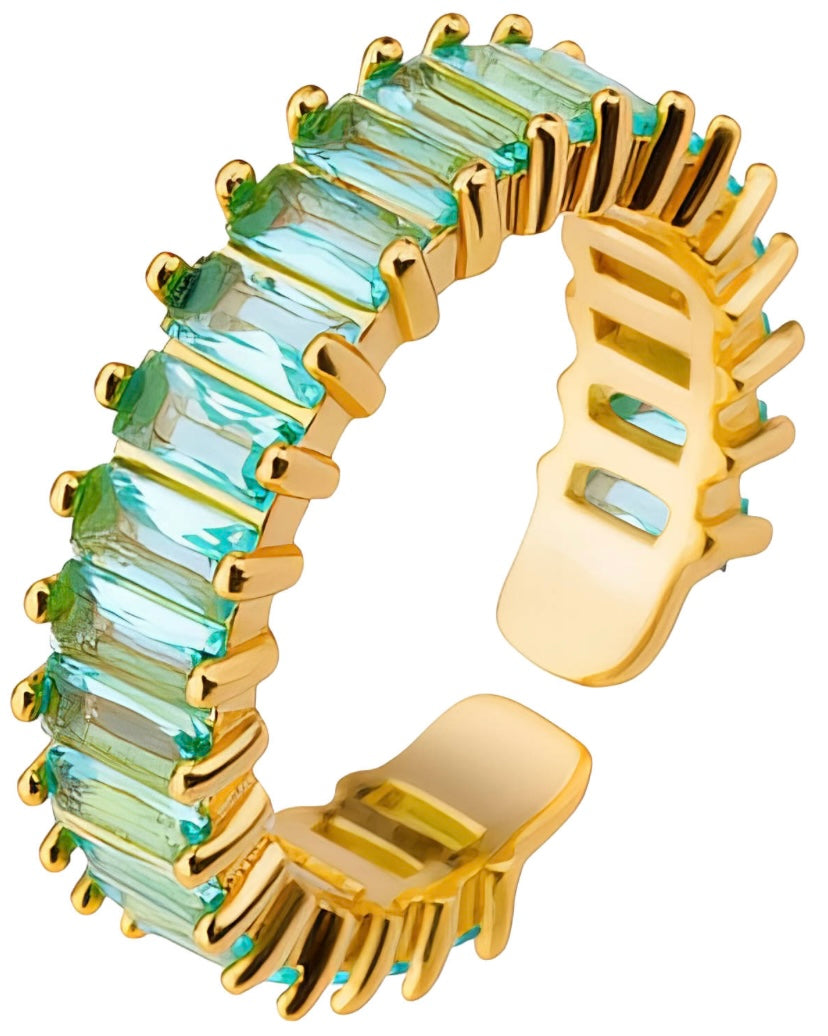 Stunning turquoise cubic zirconia ring Adjustable fit. Code 90541